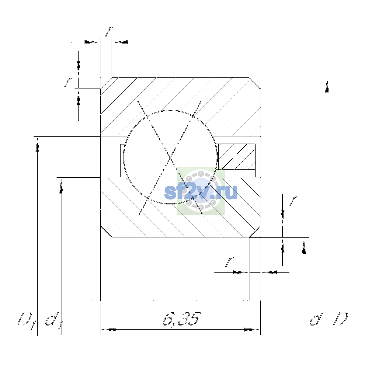 Схема подшипника CSXA020
