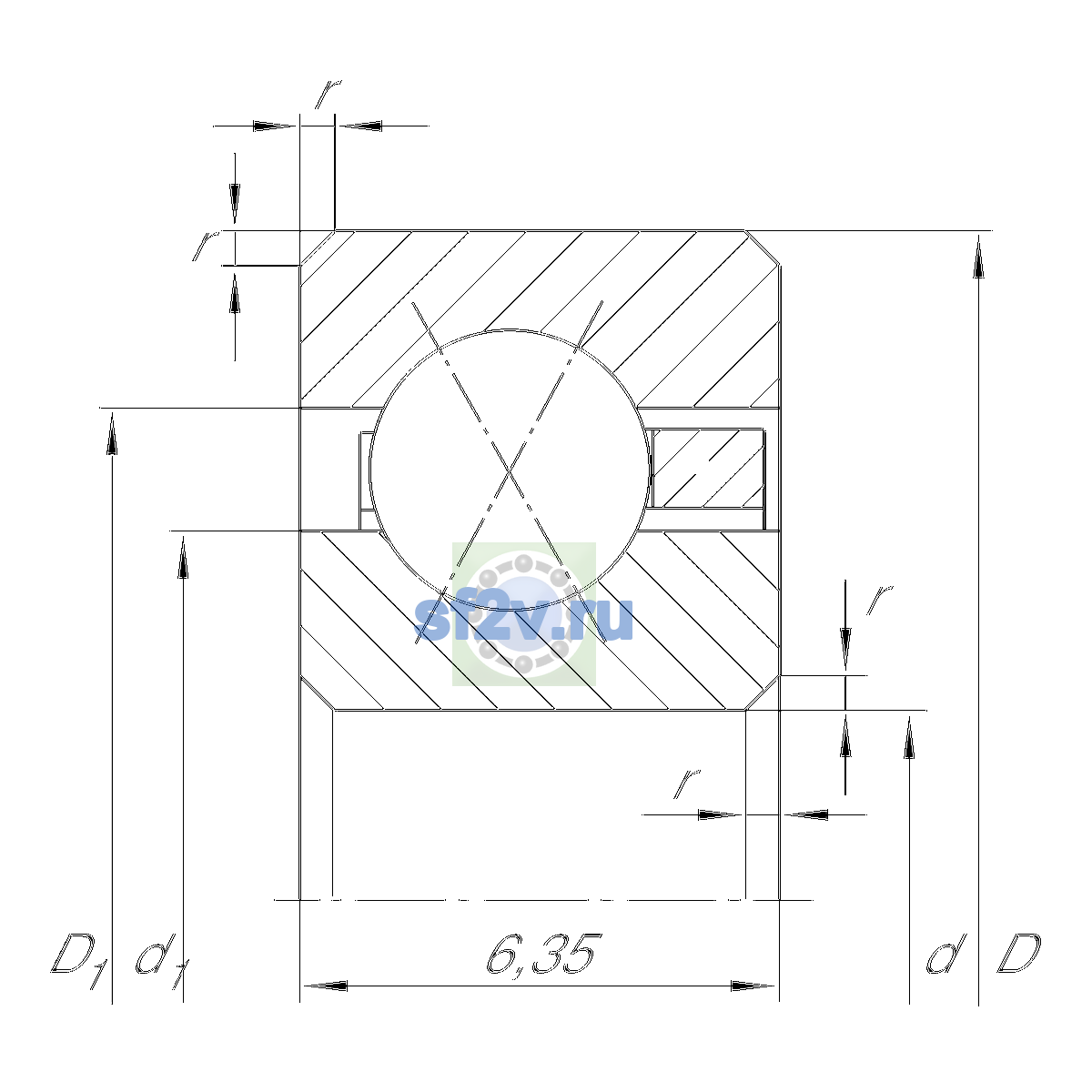 Схема подшипника CSXA025