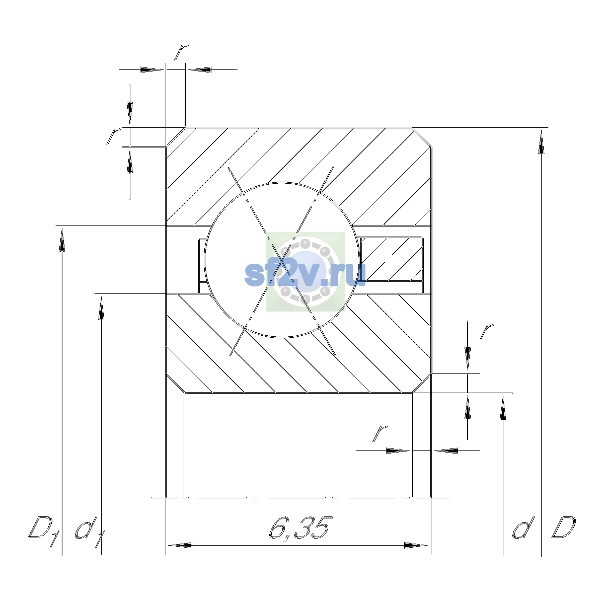 Схема подшипника CSXA030