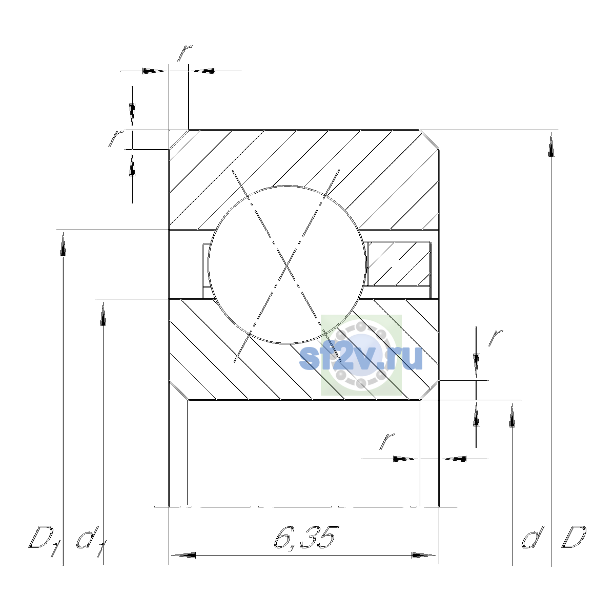 Схема подшипника CSXA040