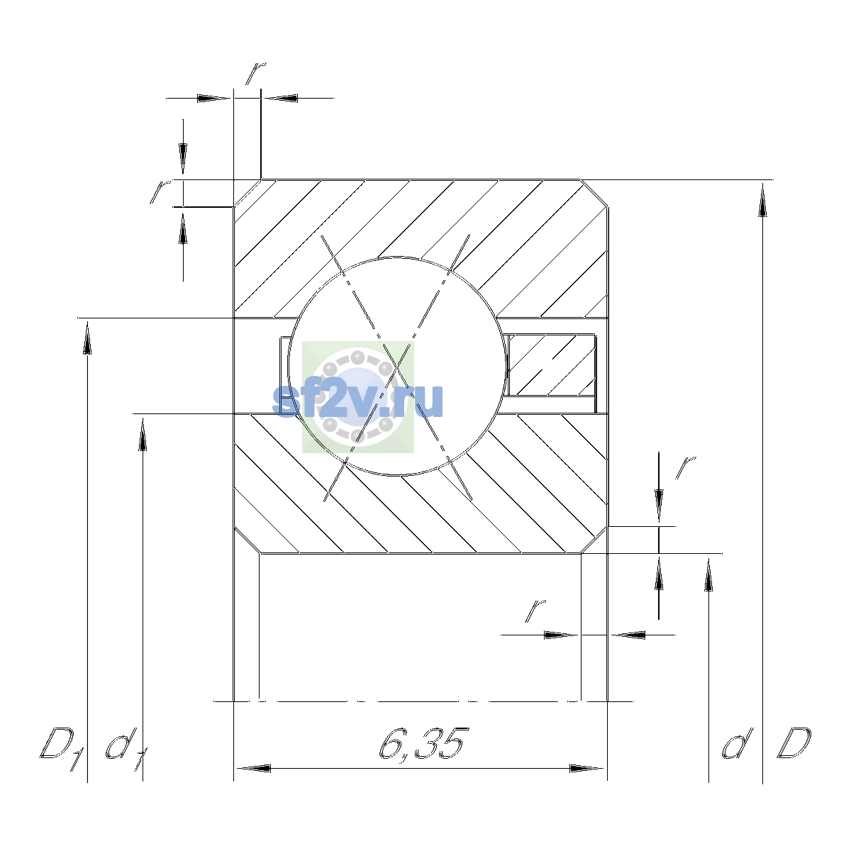 Схема подшипника CSXA045