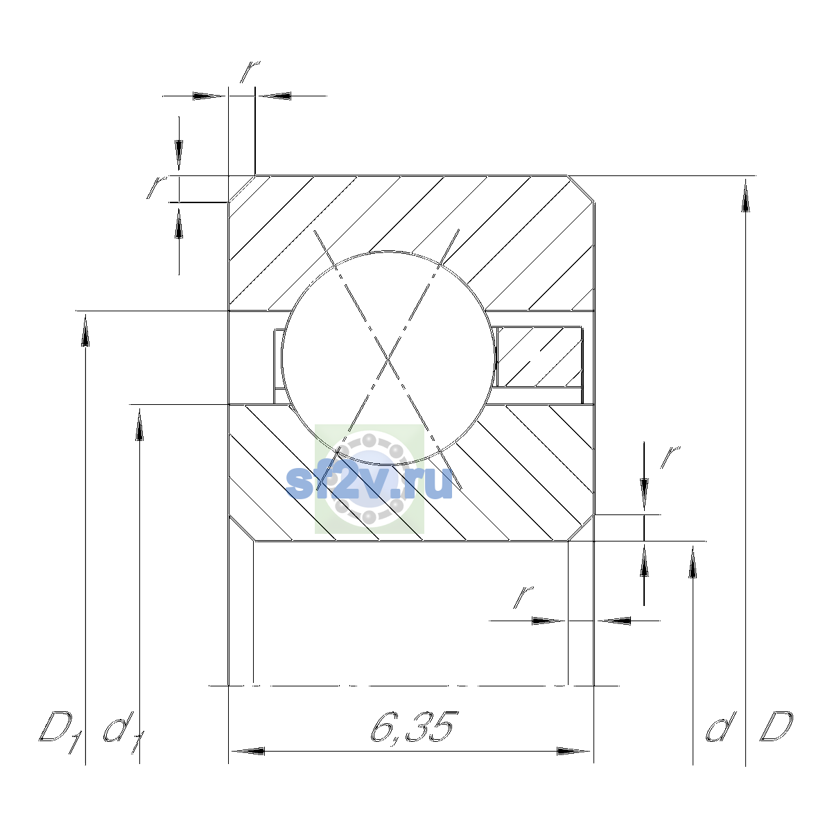 Схема подшипника CSXA047