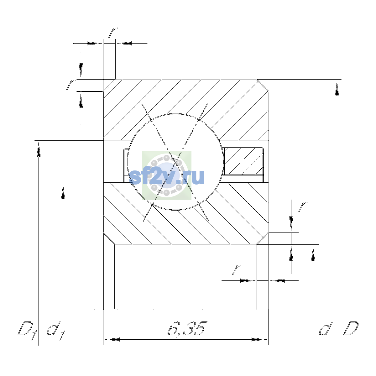 Схема подшипника CSXA055