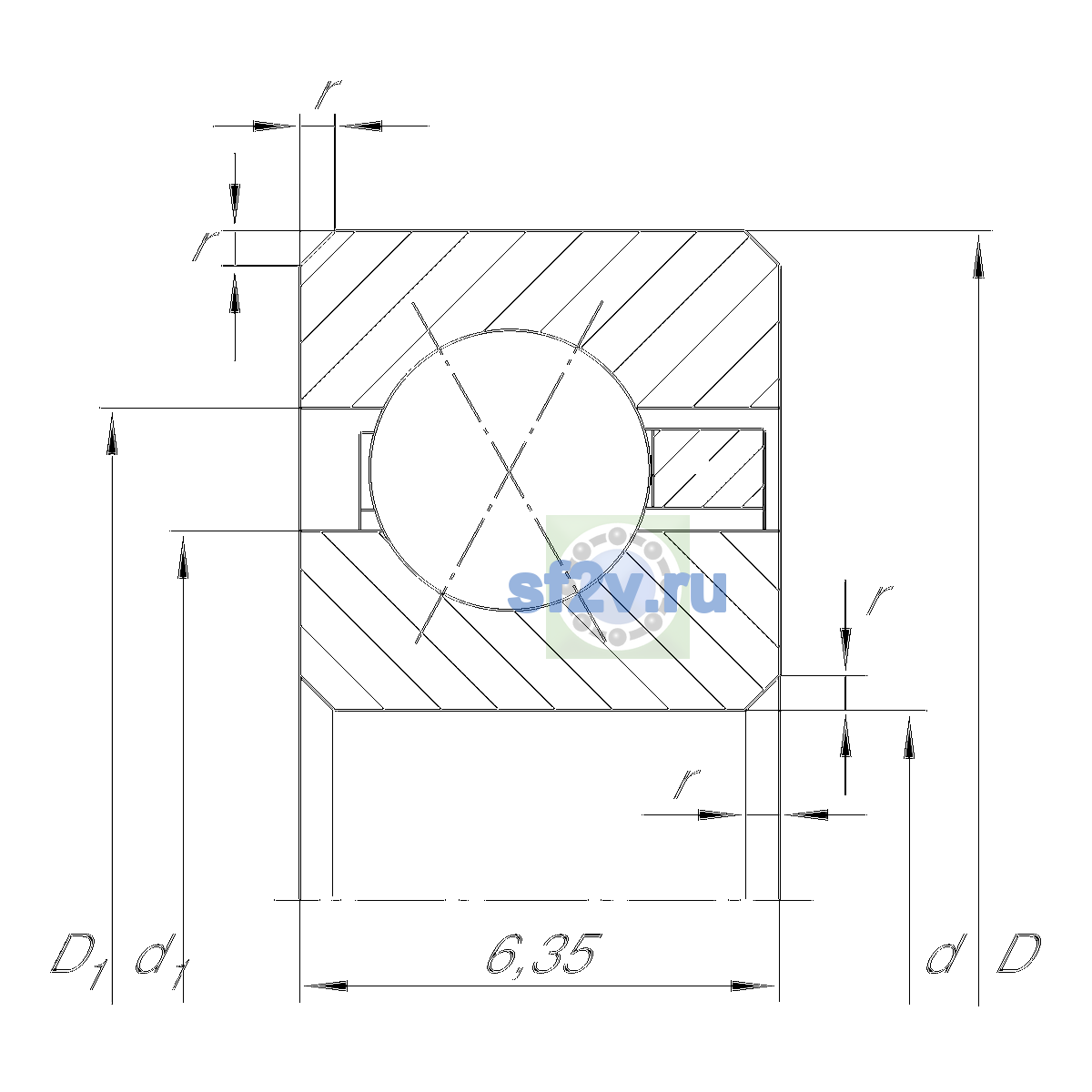 Схема подшипника CSXA070