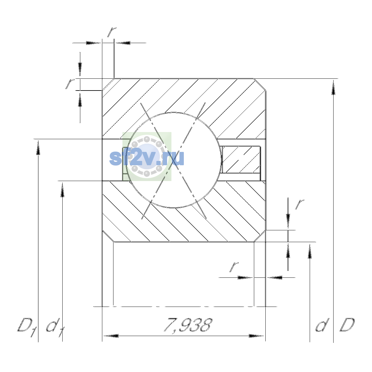 Схема подшипника CSXB065