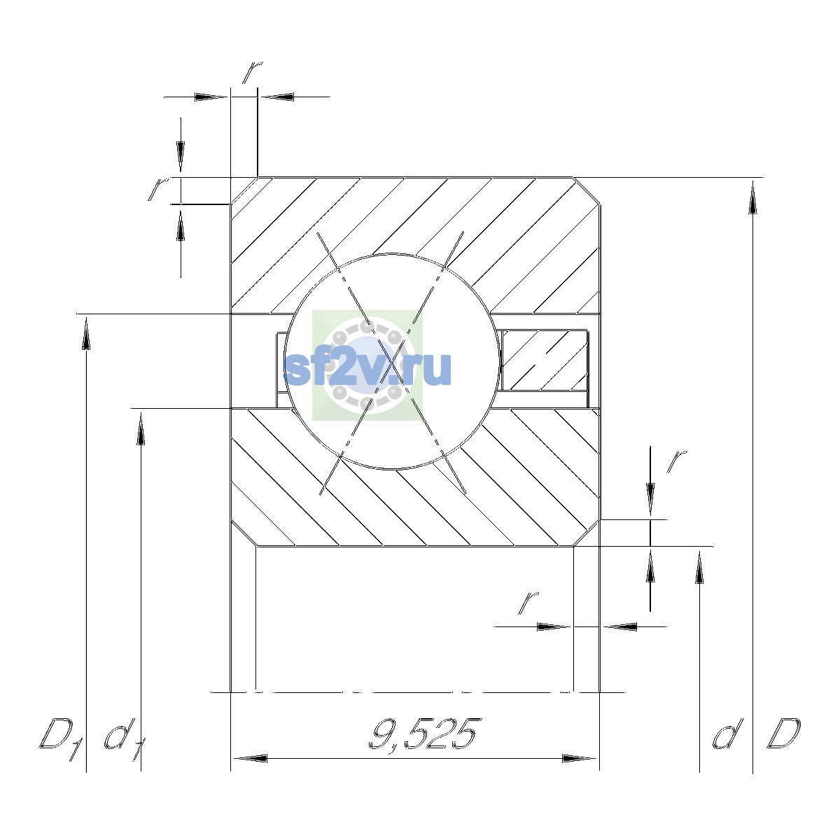 Схема подшипника CSXC045