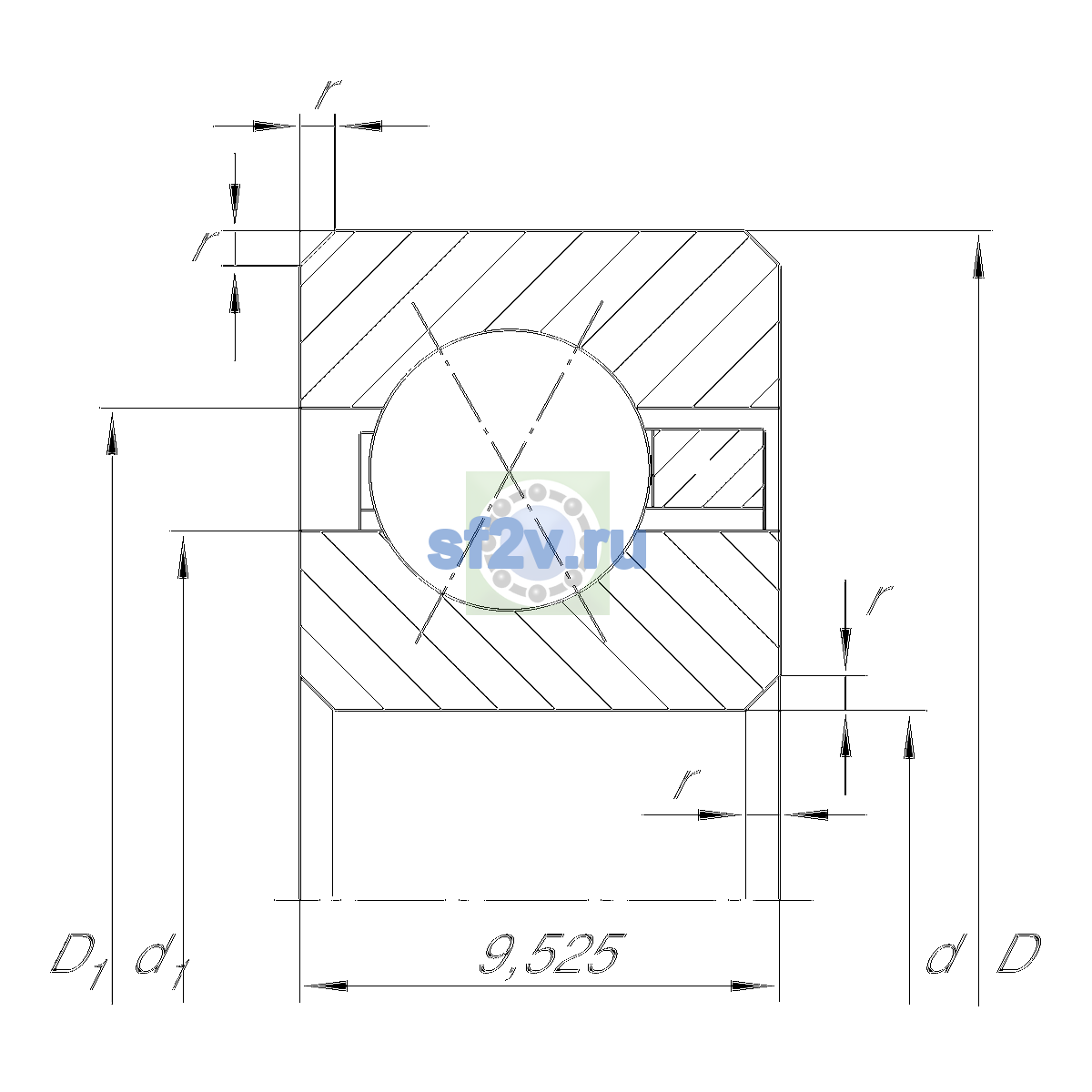 Схема подшипника CSXC055