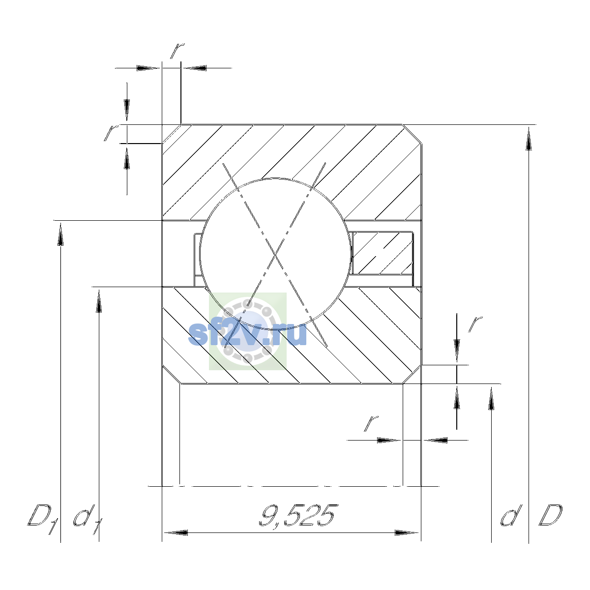 Схема подшипника CSXC065