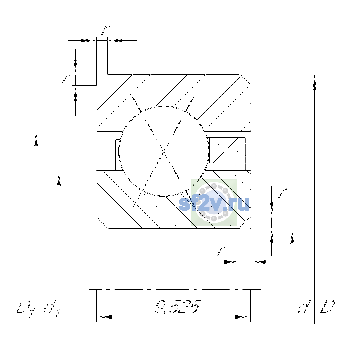 Схема подшипника CSXC110