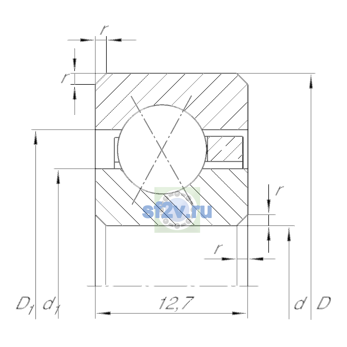Схема подшипника CSXD110