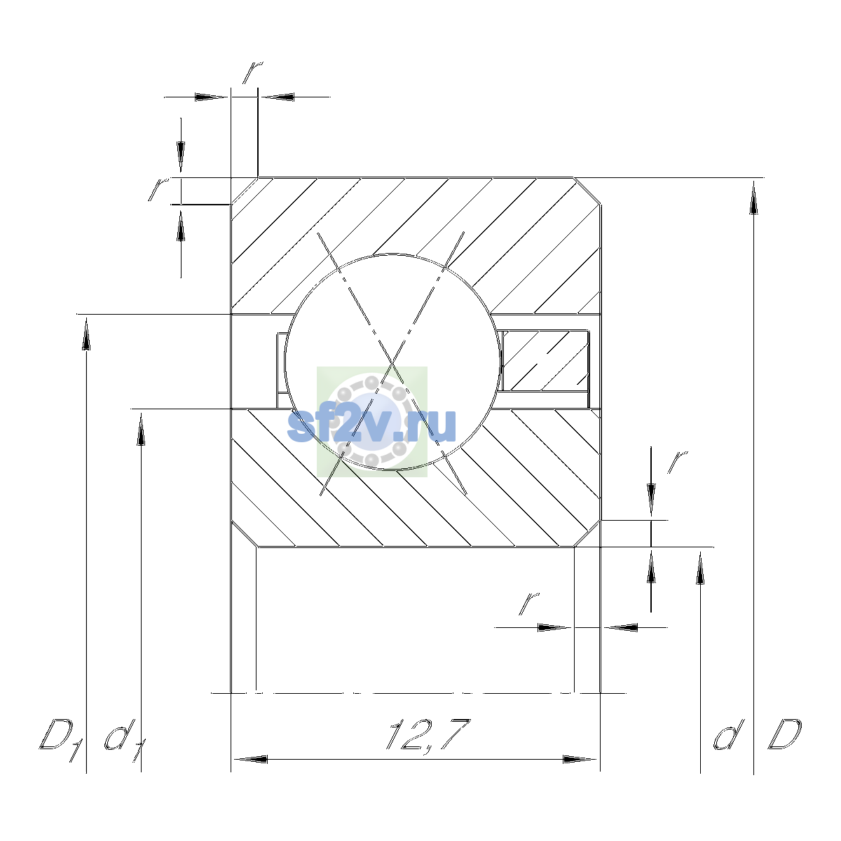 Схема подшипника CSXD120