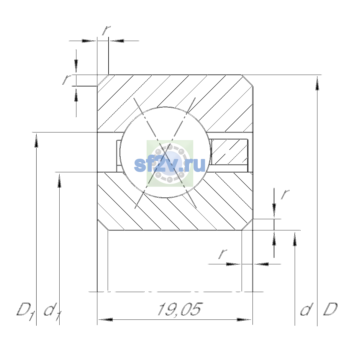 Схема подшипника CSXF100