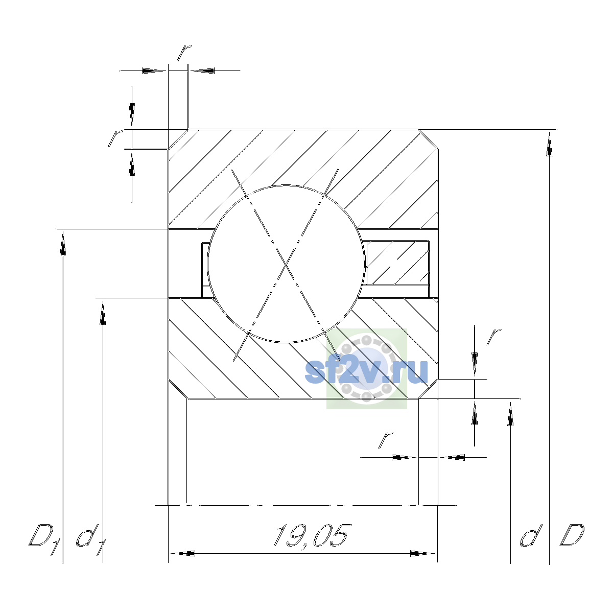 Схема подшипника CSXF120