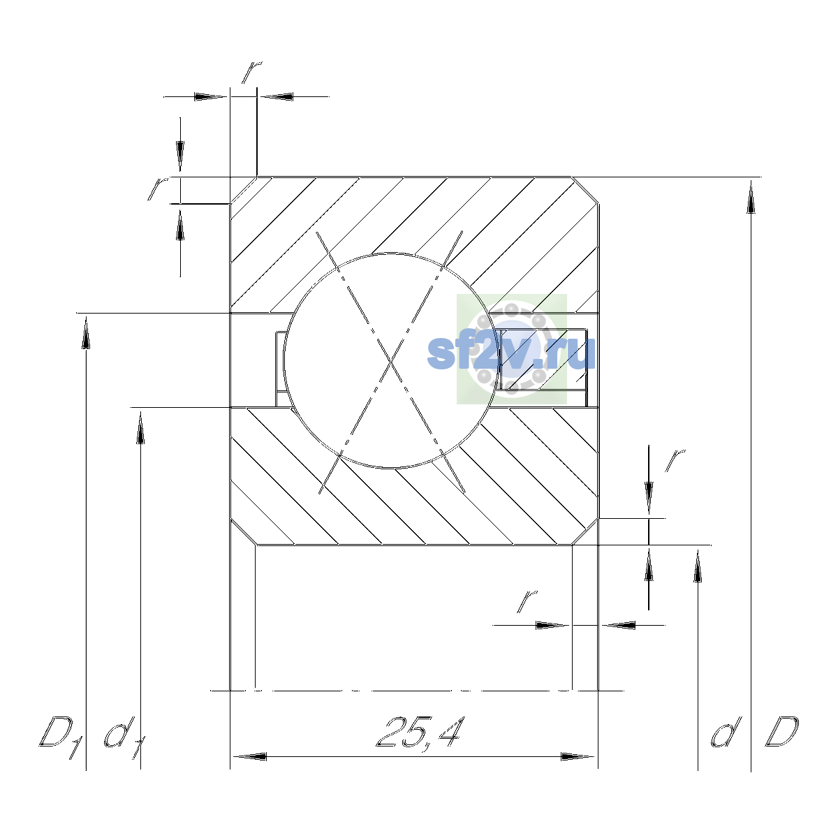 Схема подшипника CSXG090