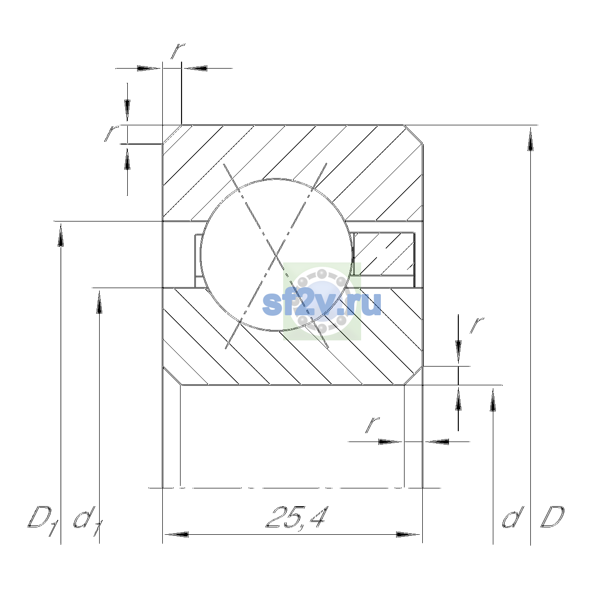 Схема подшипника CSXG100