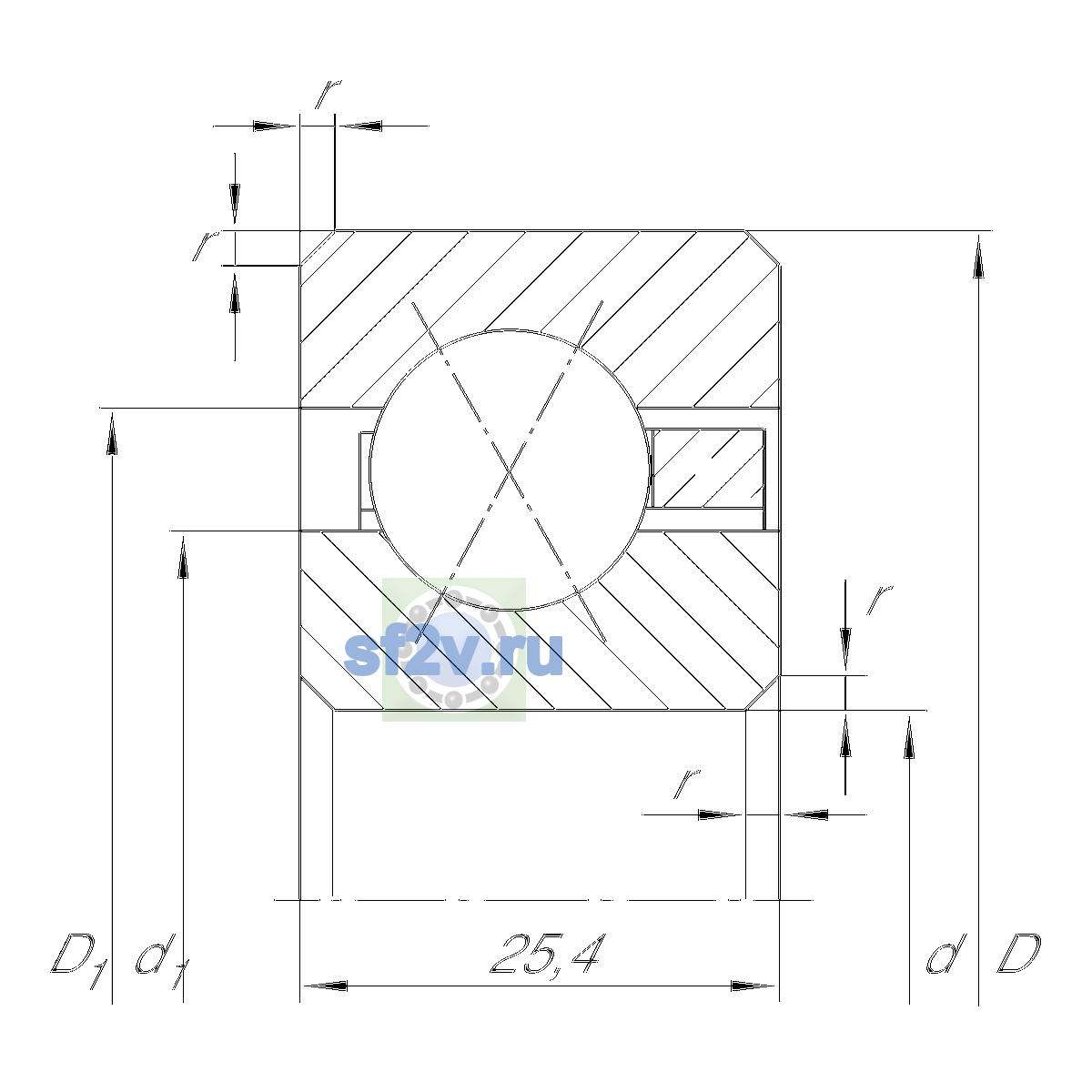 Схема подшипника CSXG120