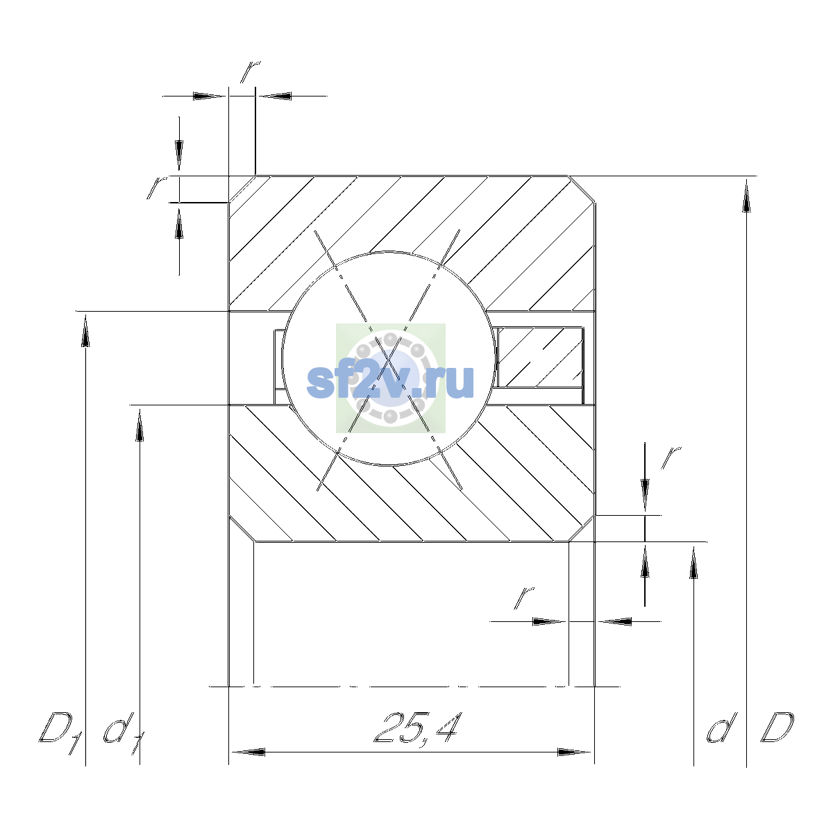 Схема подшипника CSXG140