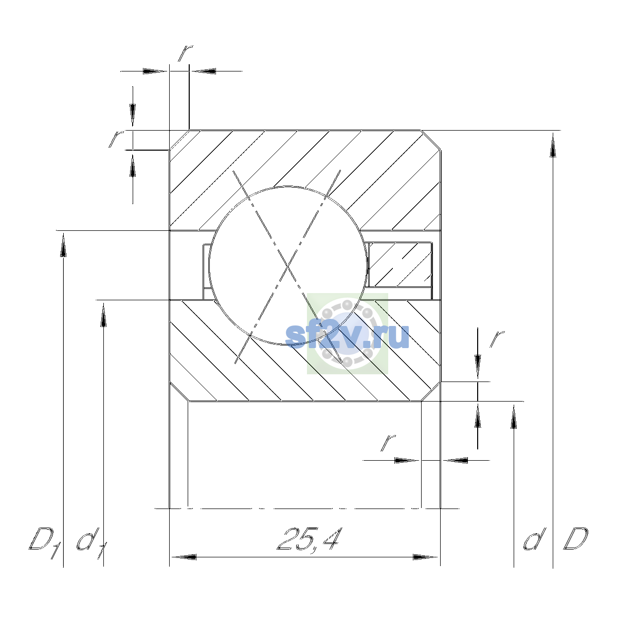 Схема подшипника CSXG160