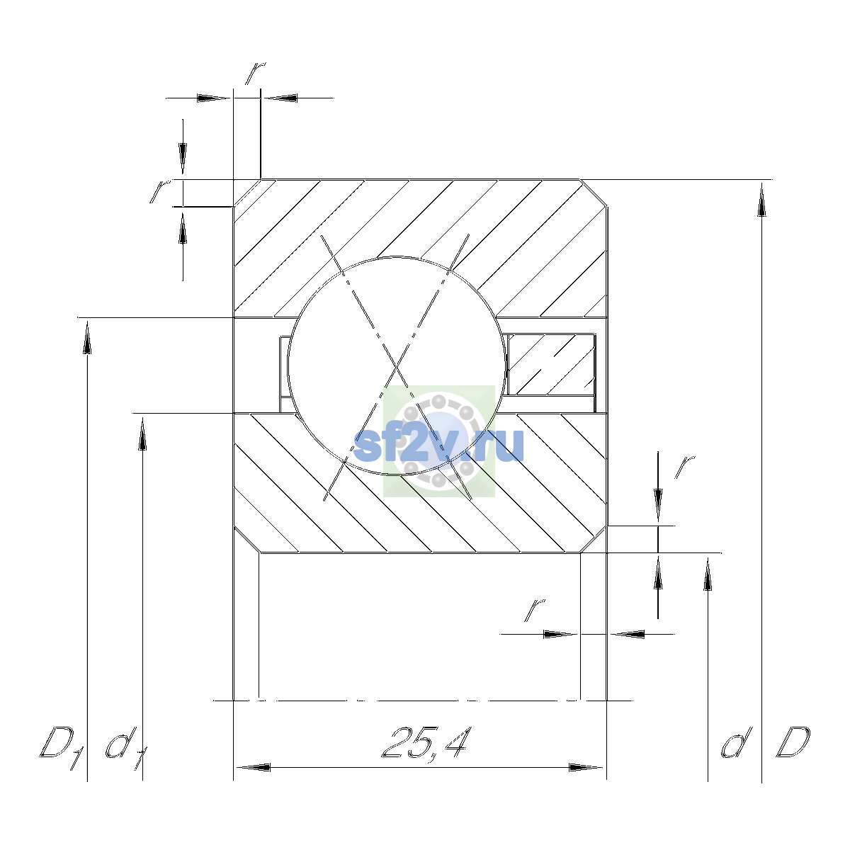Схема подшипника CSXG300