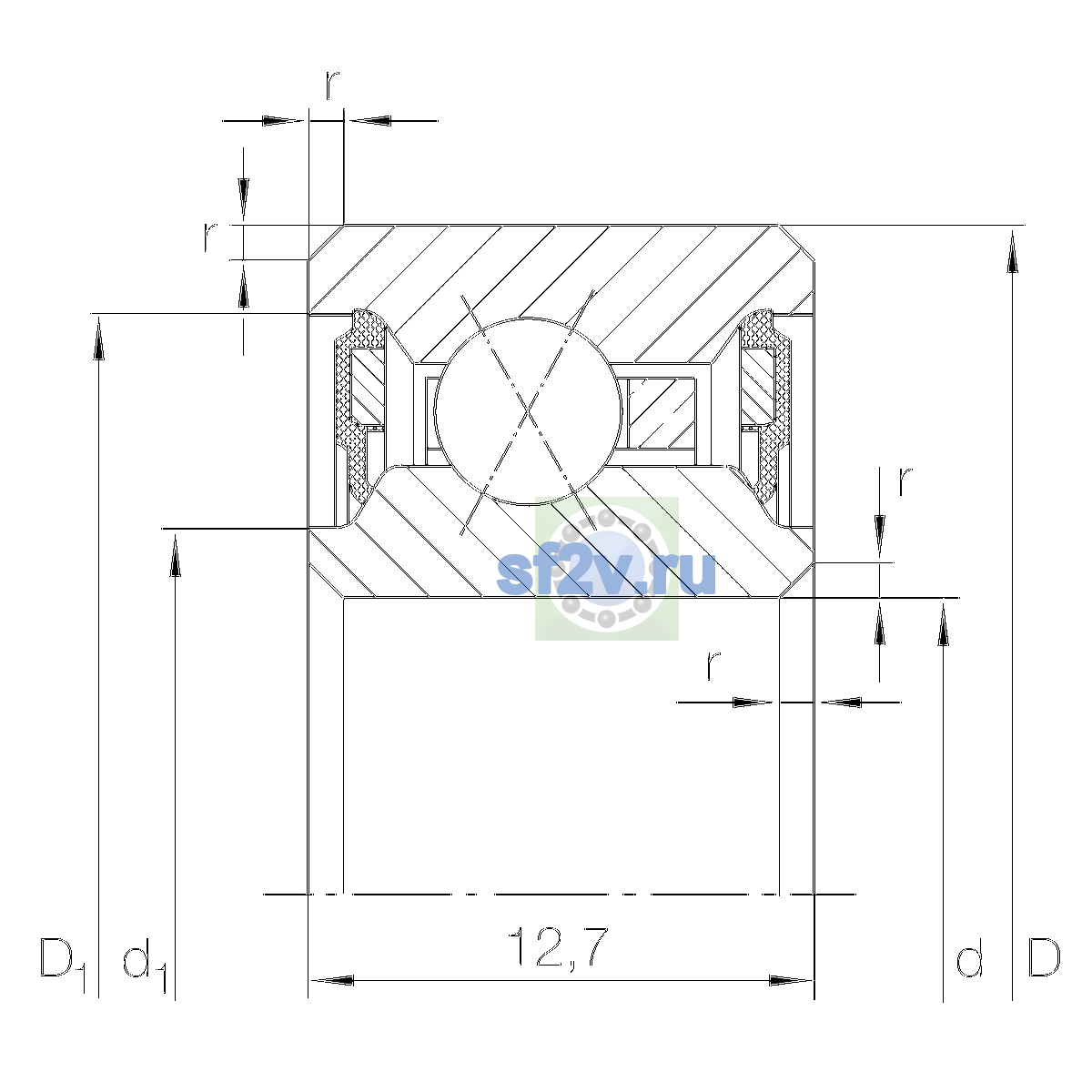Схема подшипника CSXU065-2RS
