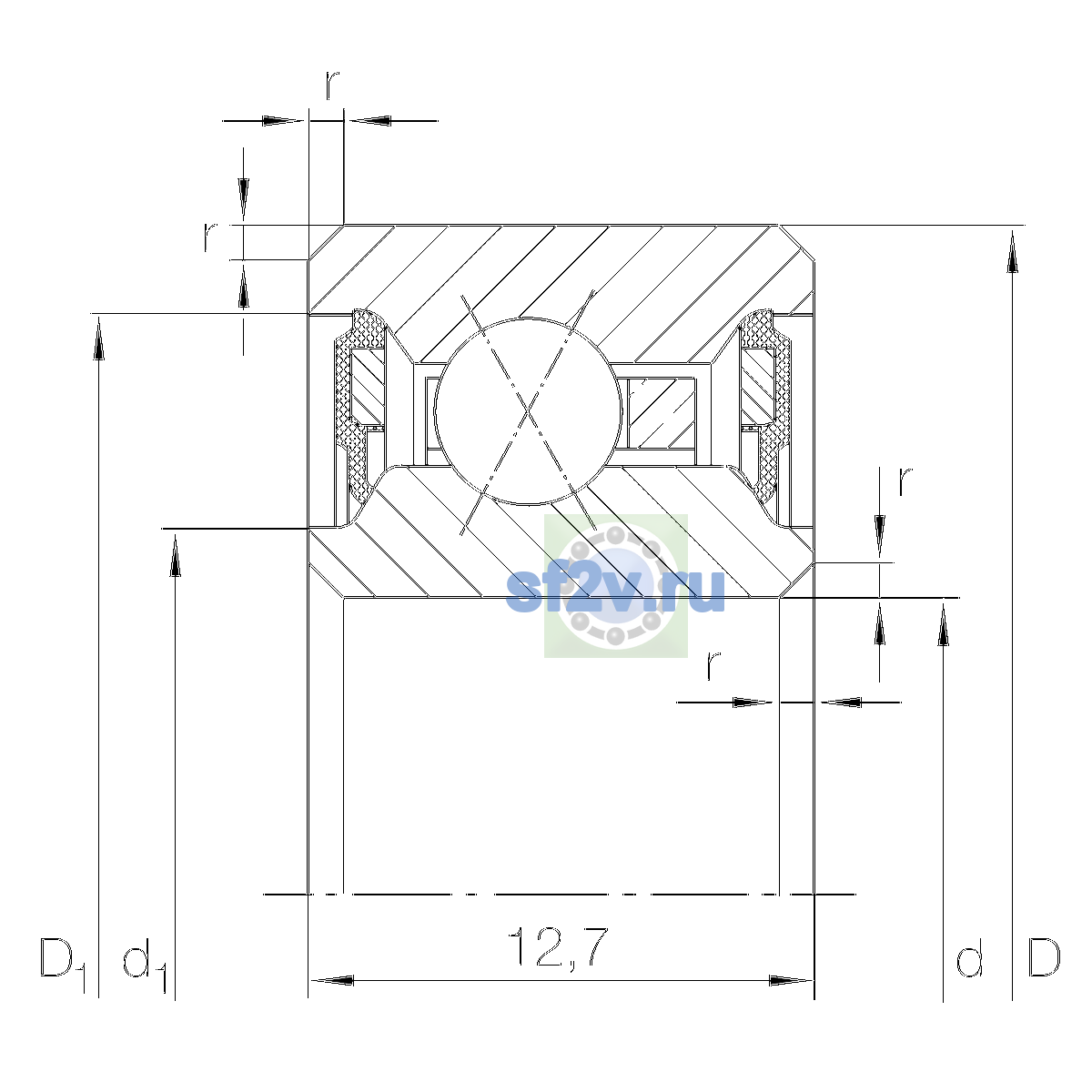 Схема подшипника CSXU090-2RS