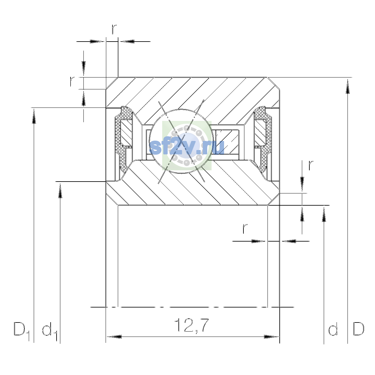 Схема подшипника CSXU110-2RS
