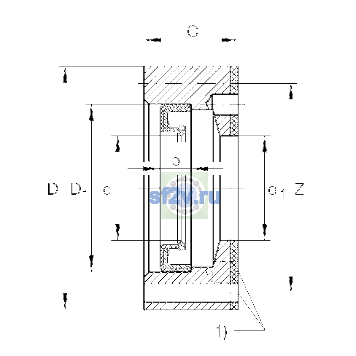 Схема подшипника DRS40115