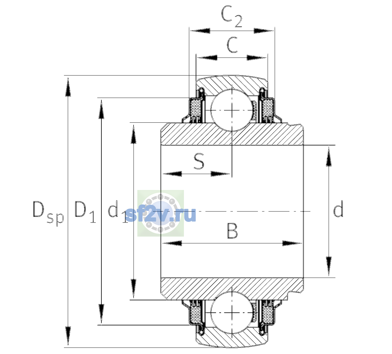 Схема подшипника E35-XL-KTT-B-L402/70-OSE