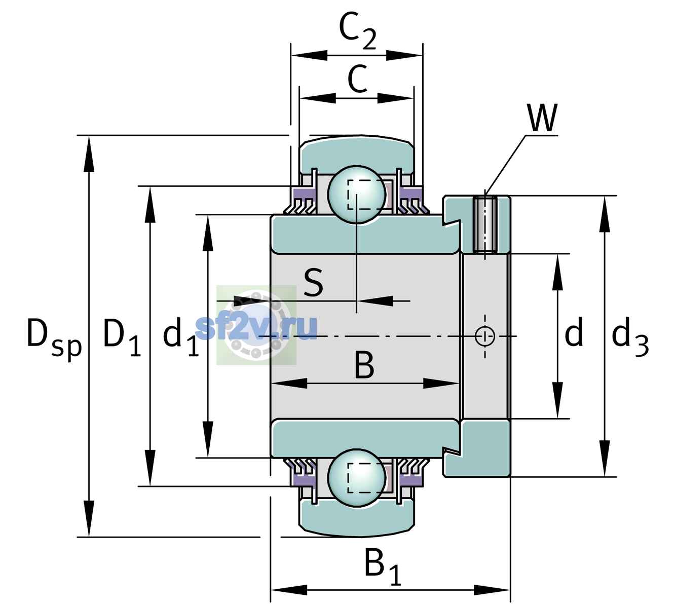 Схема подшипника E50-KTT-B-L285/70