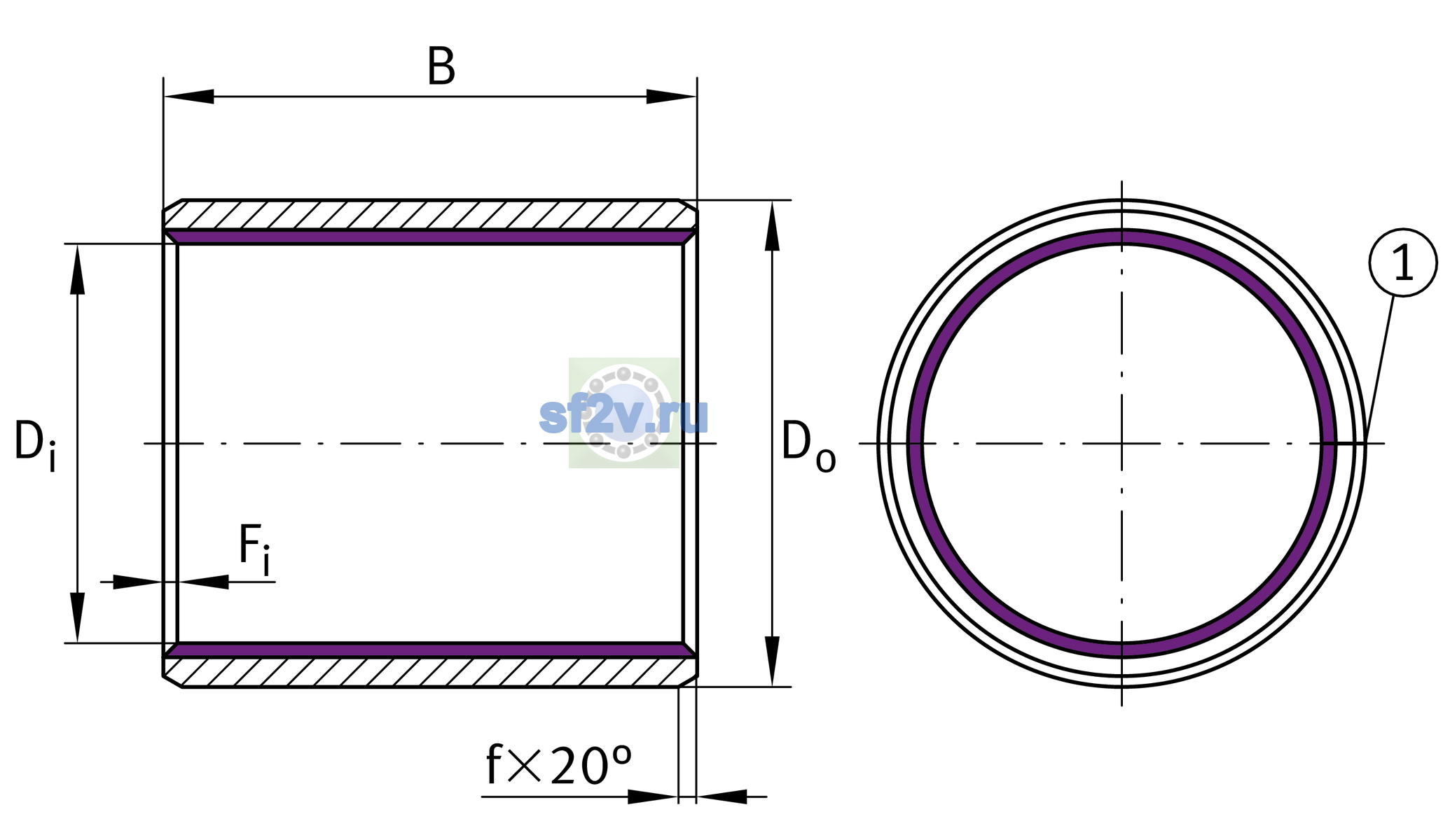 Схема подшипника EGB7560-E40