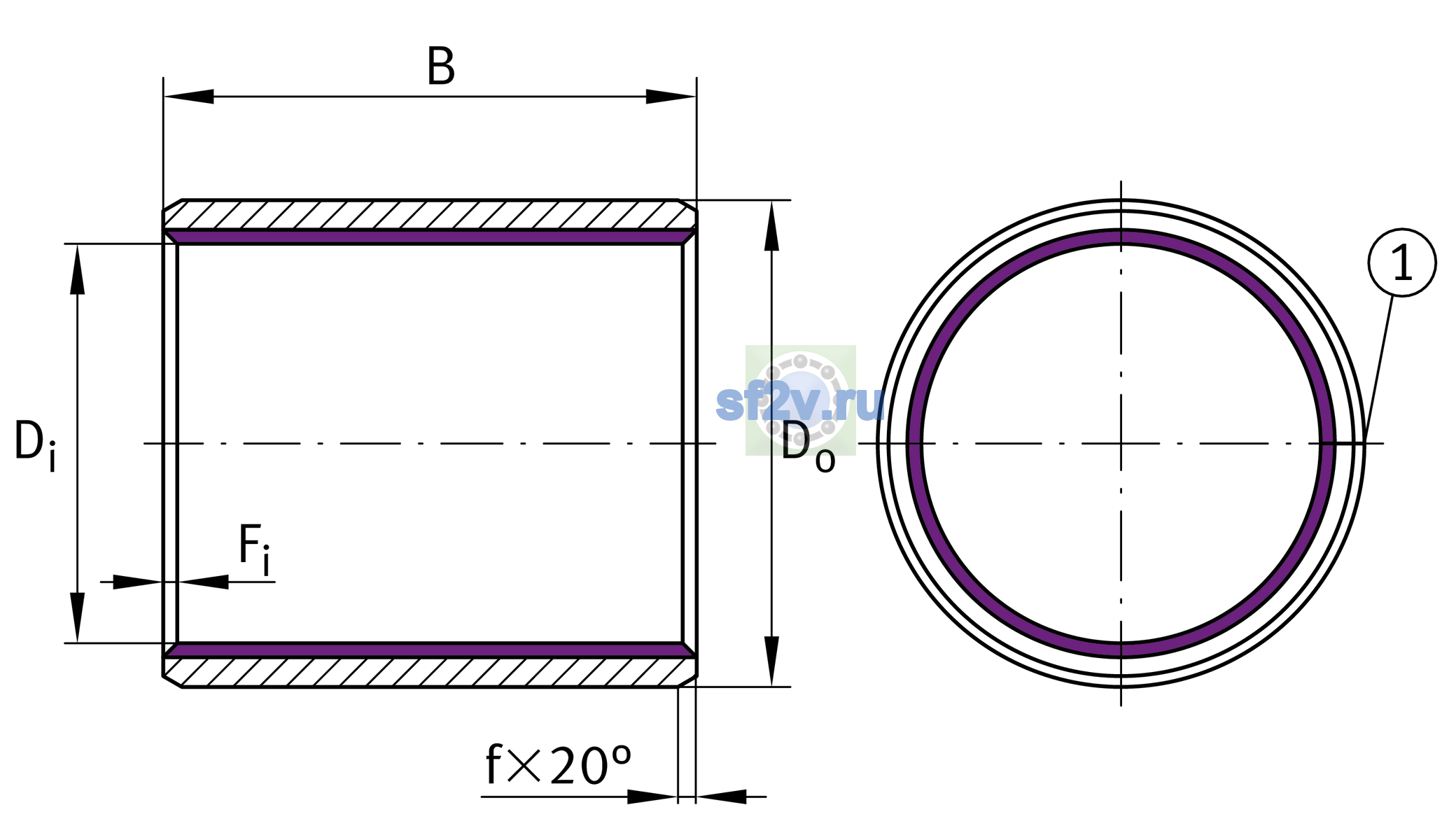 Схема подшипника EGBZ1012-E40