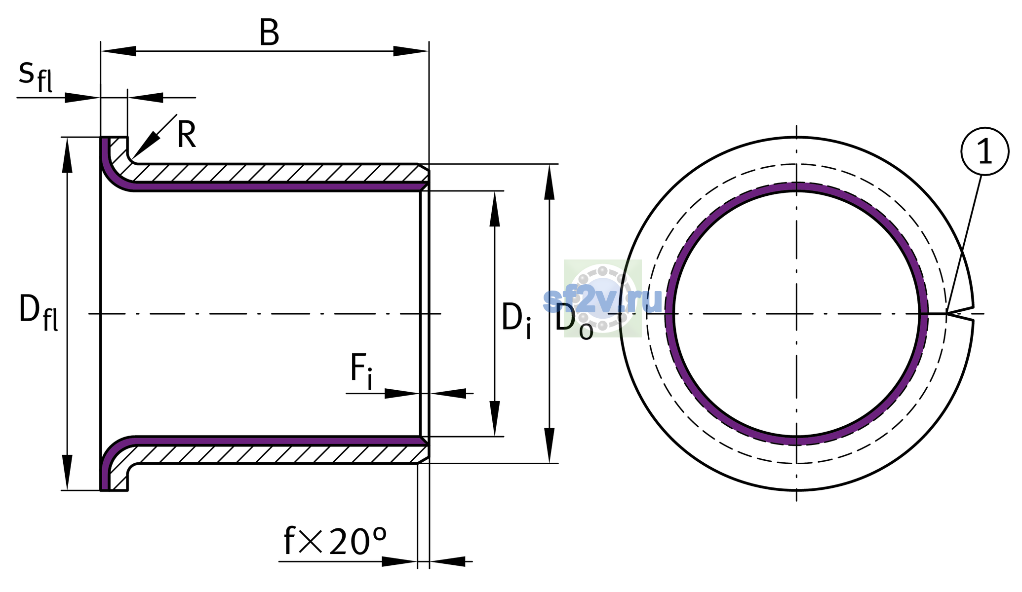 Схема подшипника EGF35260-E40