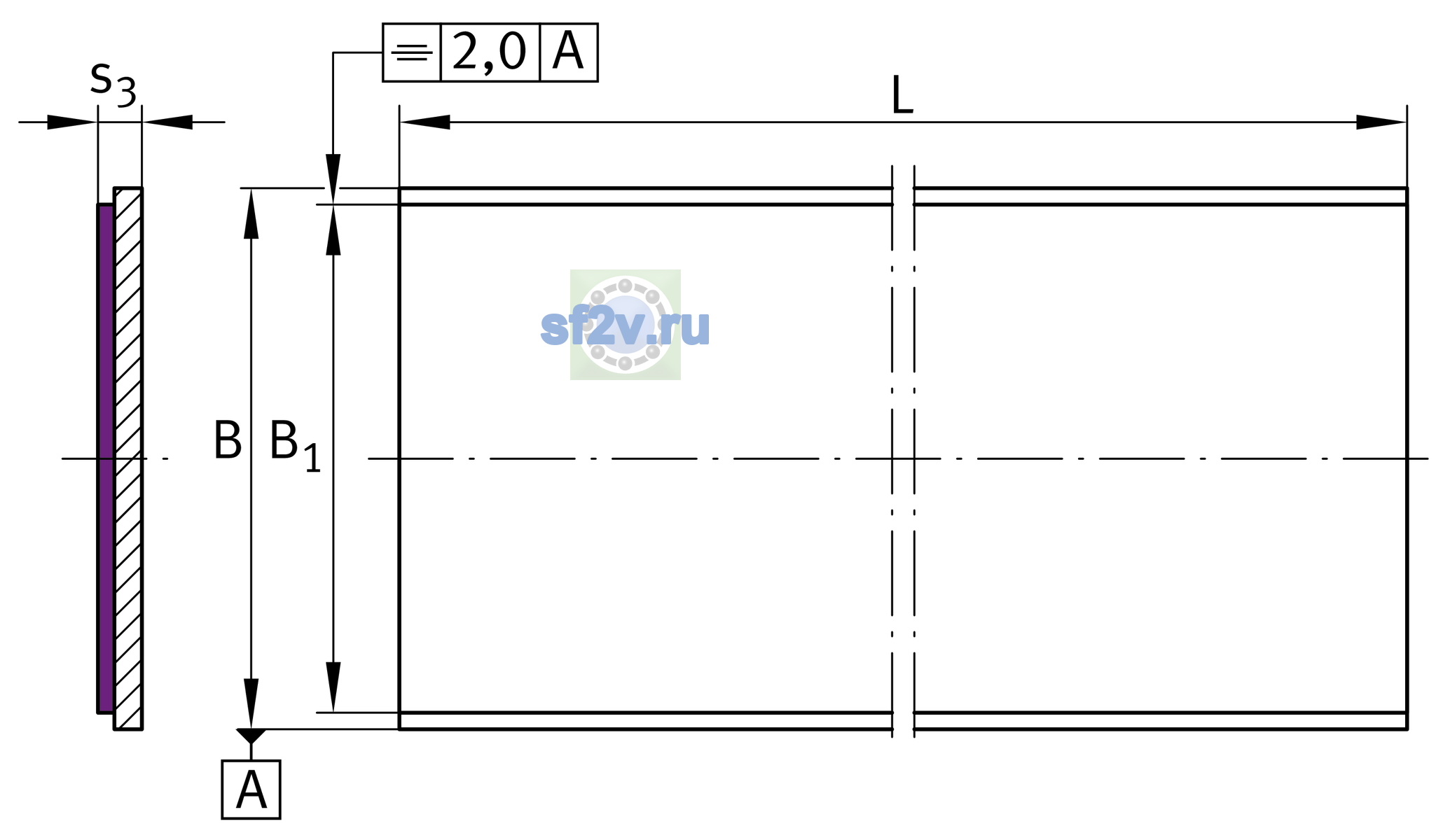 Схема подшипника EGS25260-E40-S3E