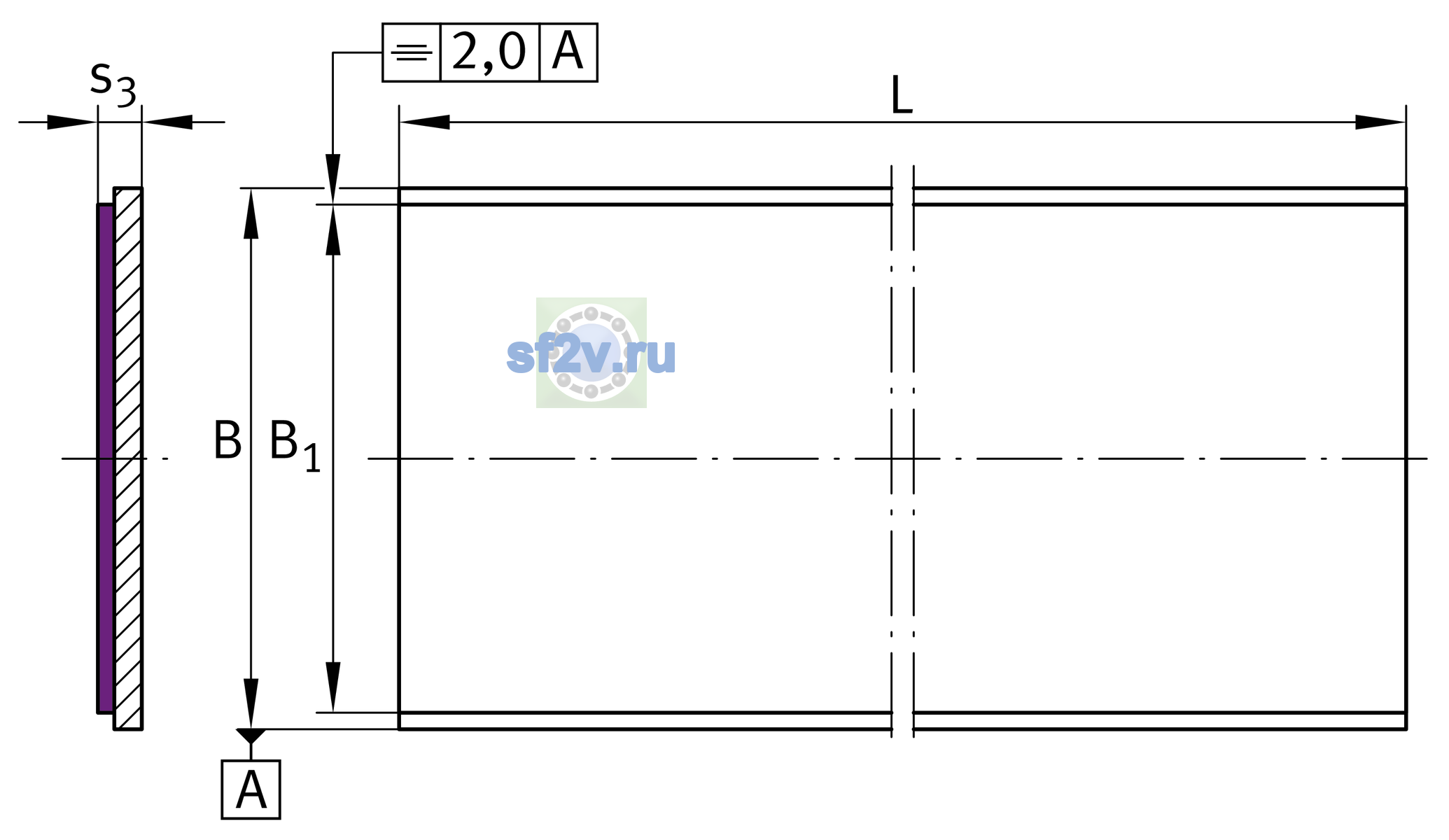 Схема подшипника EGS30260-E40-S3E