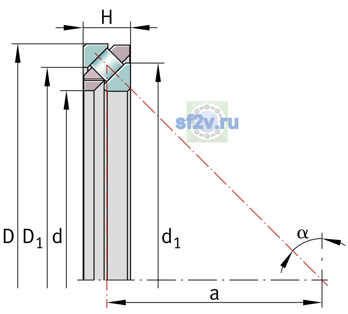 Схема подшипника F-238166.SGL