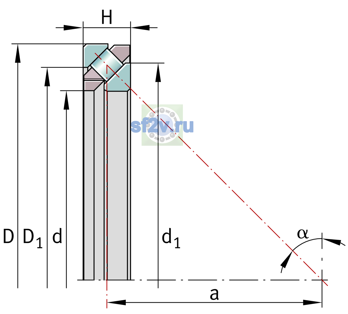 Схема подшипника F-238167.SGL
