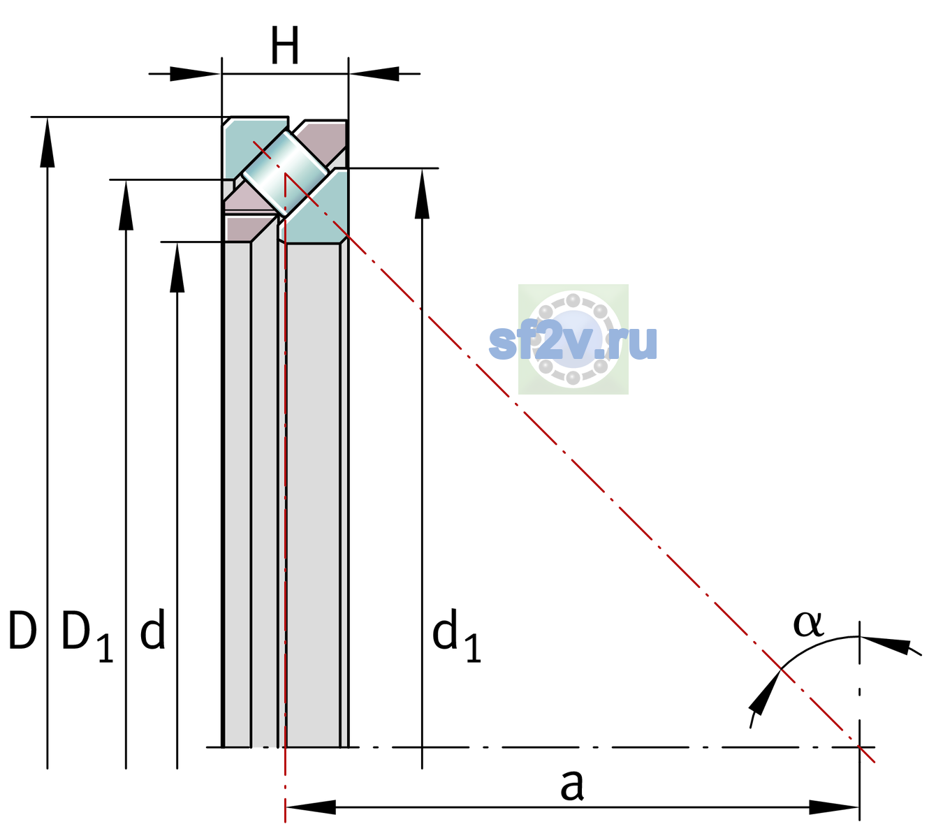Схема подшипника F-238584.SGL
