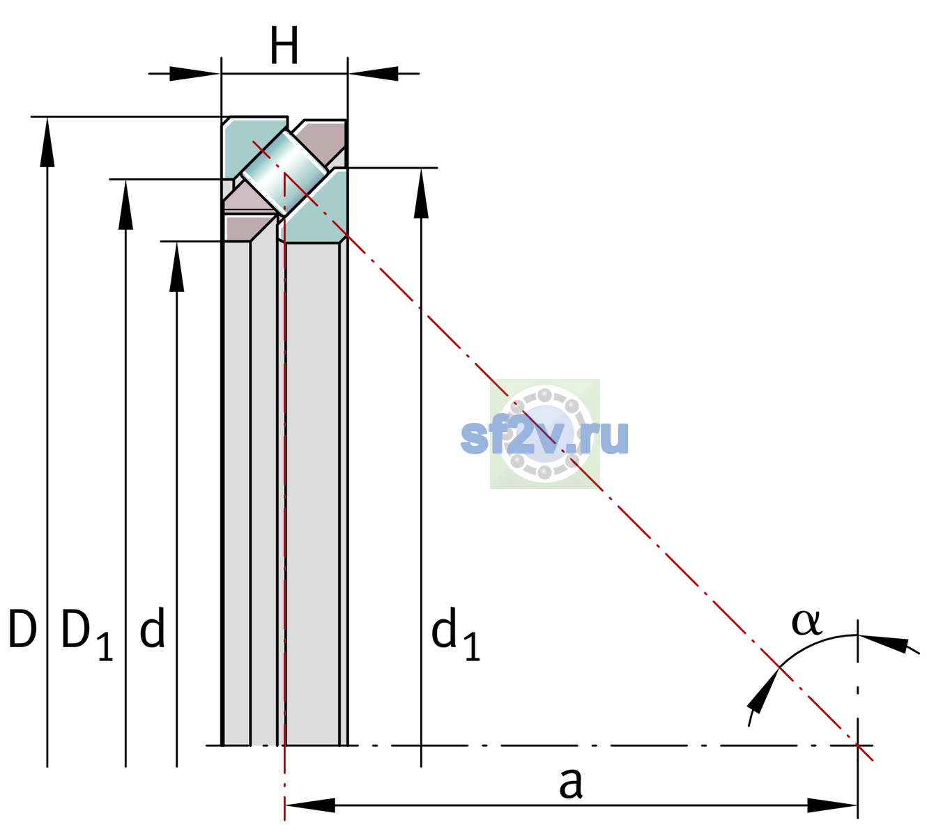 Схема подшипника F-557493.SGL