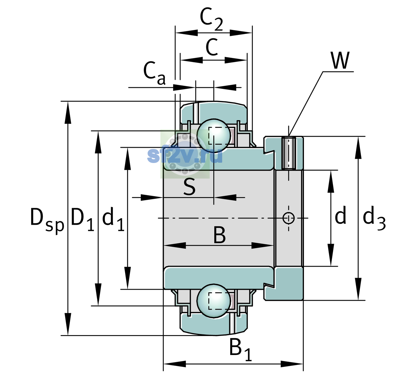 Схема подшипника G1010-KRR-B-AS2/V