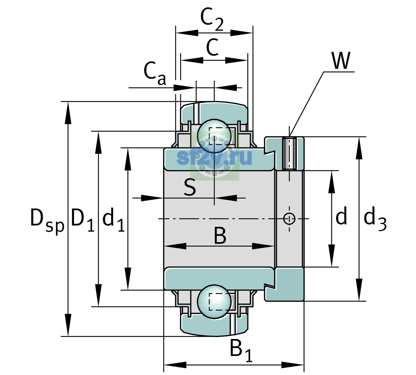 Схема подшипника G1012-KRR-B-AS2/V