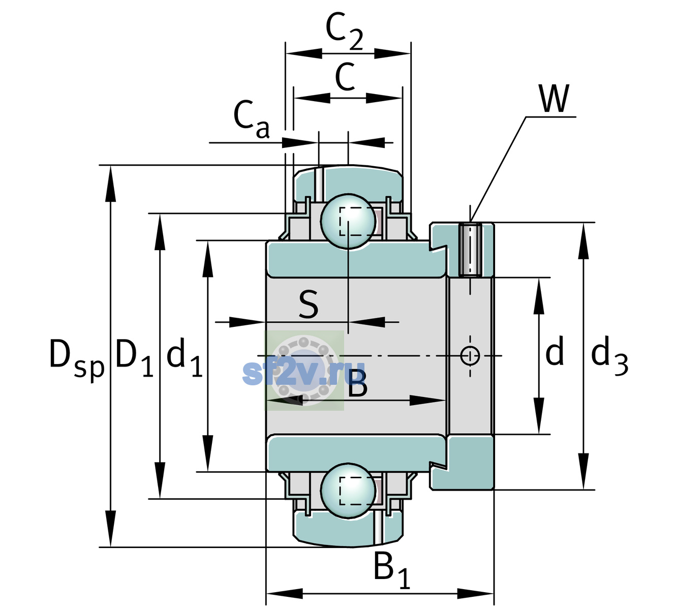 Схема подшипника G1015-KRR-B-AS2/V