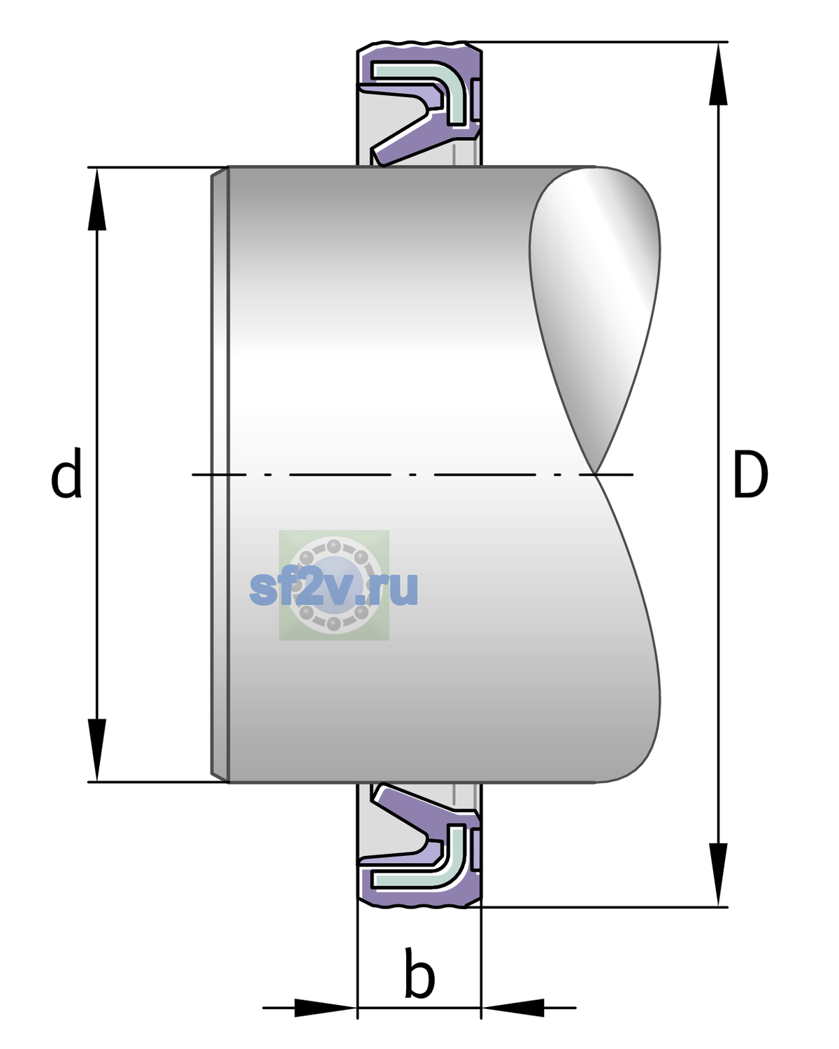 Схема подшипника G10X14X3