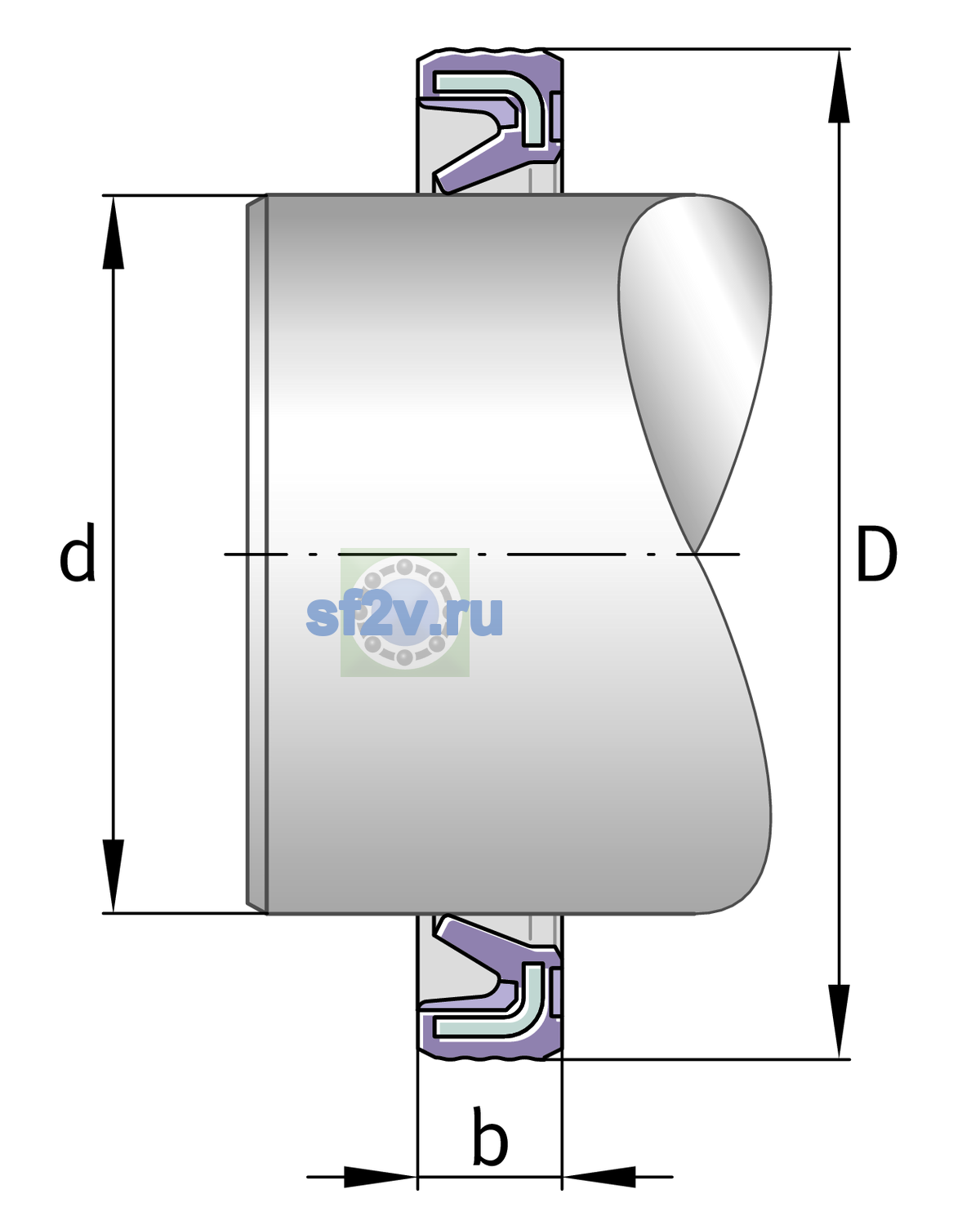 Схема подшипника G10X17X3
