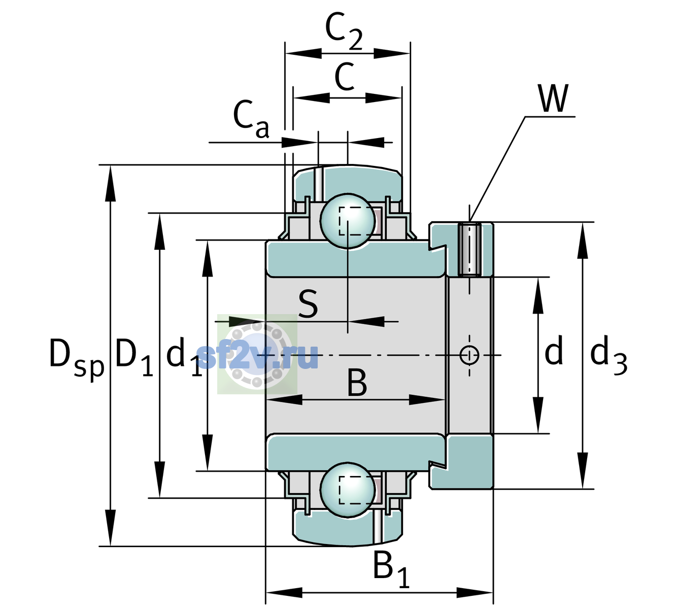 Схема подшипника G1104-XL-KRR-B-AS2/V