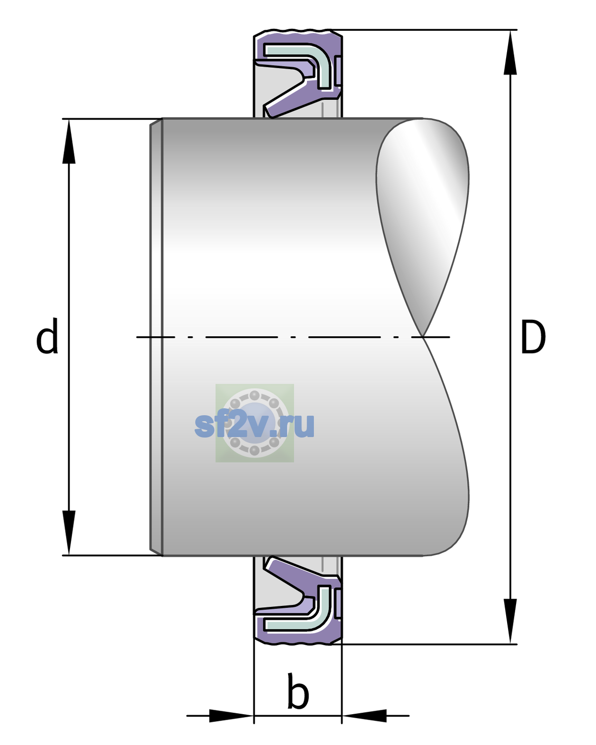 Схема подшипника G12X16X3