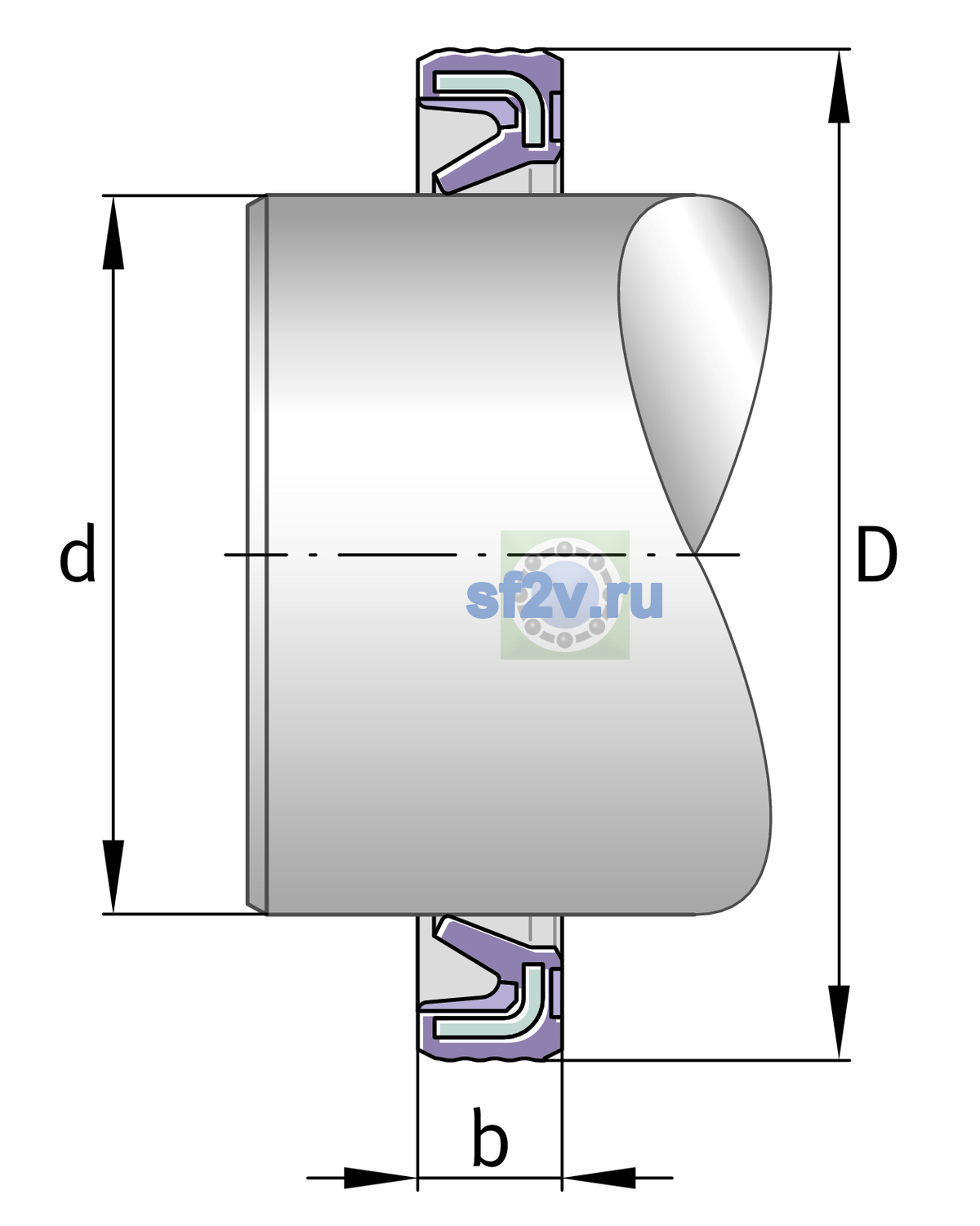 Схема подшипника G12X18X3