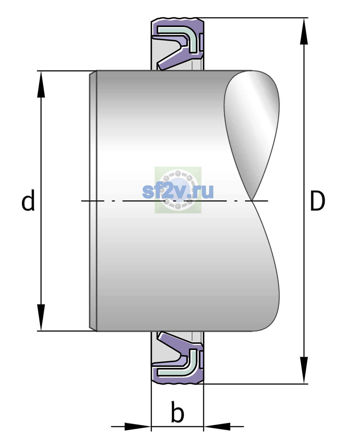 Схема подшипника G12X19X3