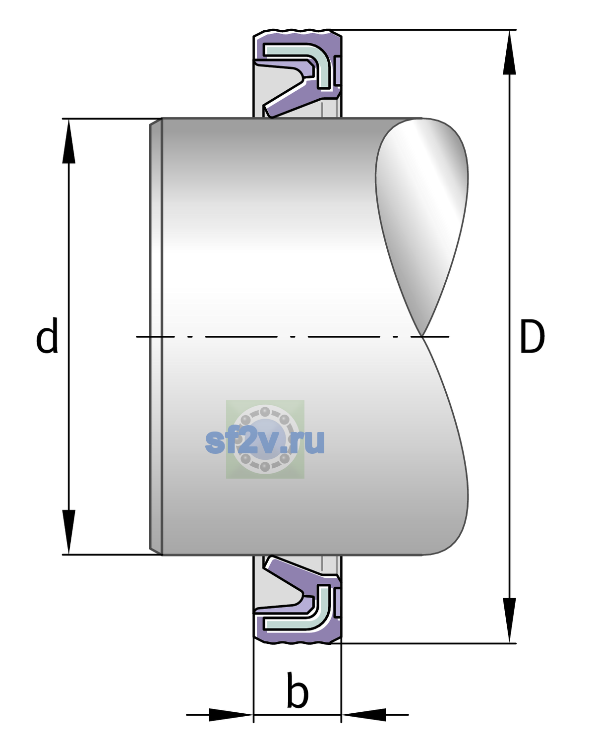 Схема подшипника G13X19X3