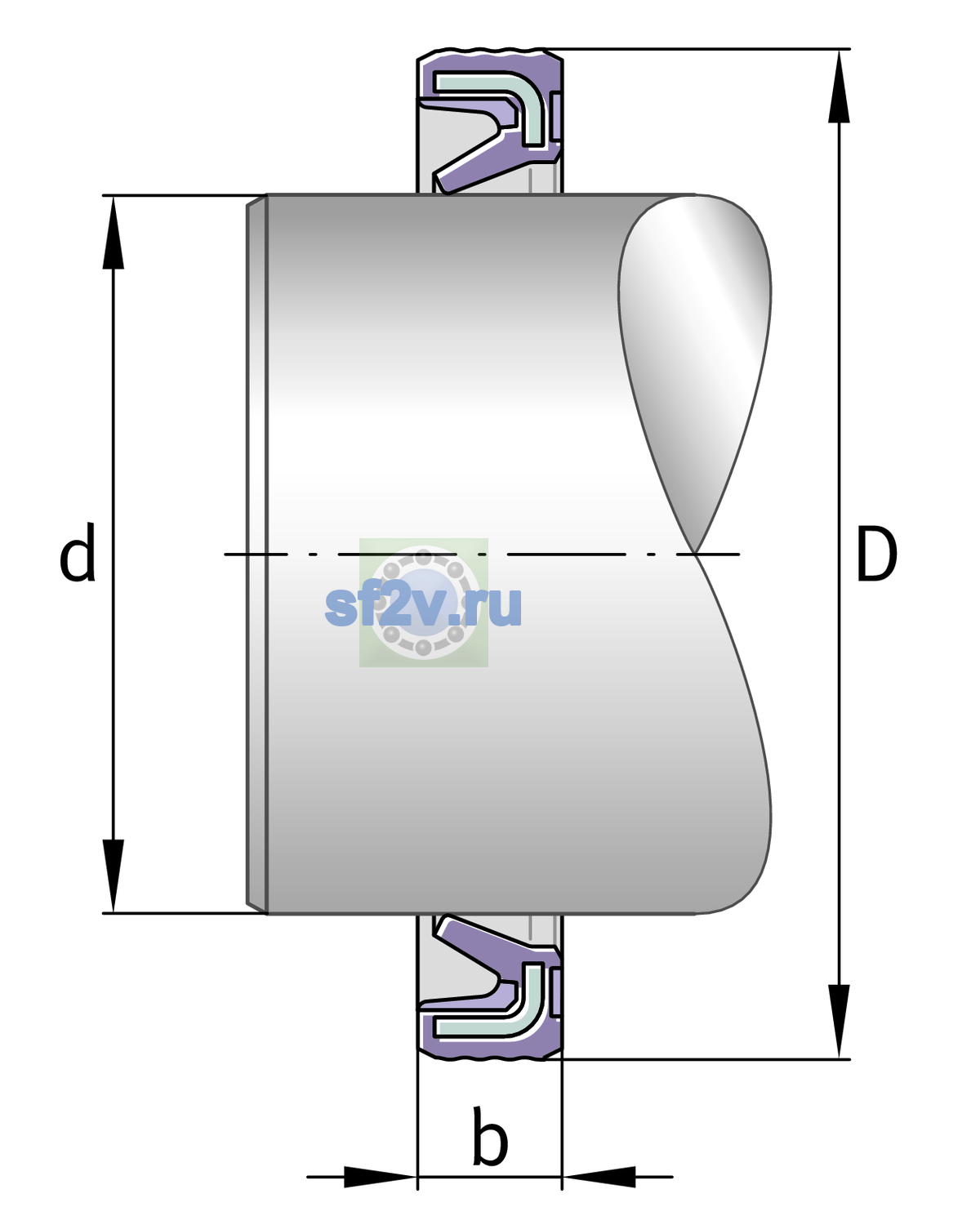 Схема подшипника G14X20X3