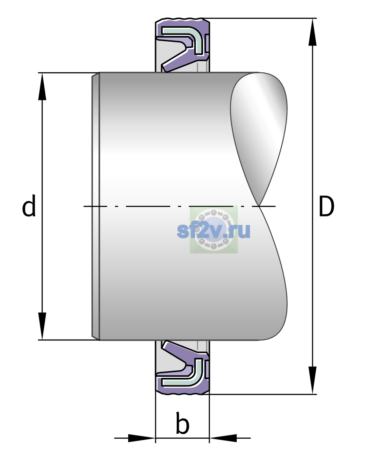 Схема подшипника G15X21X3